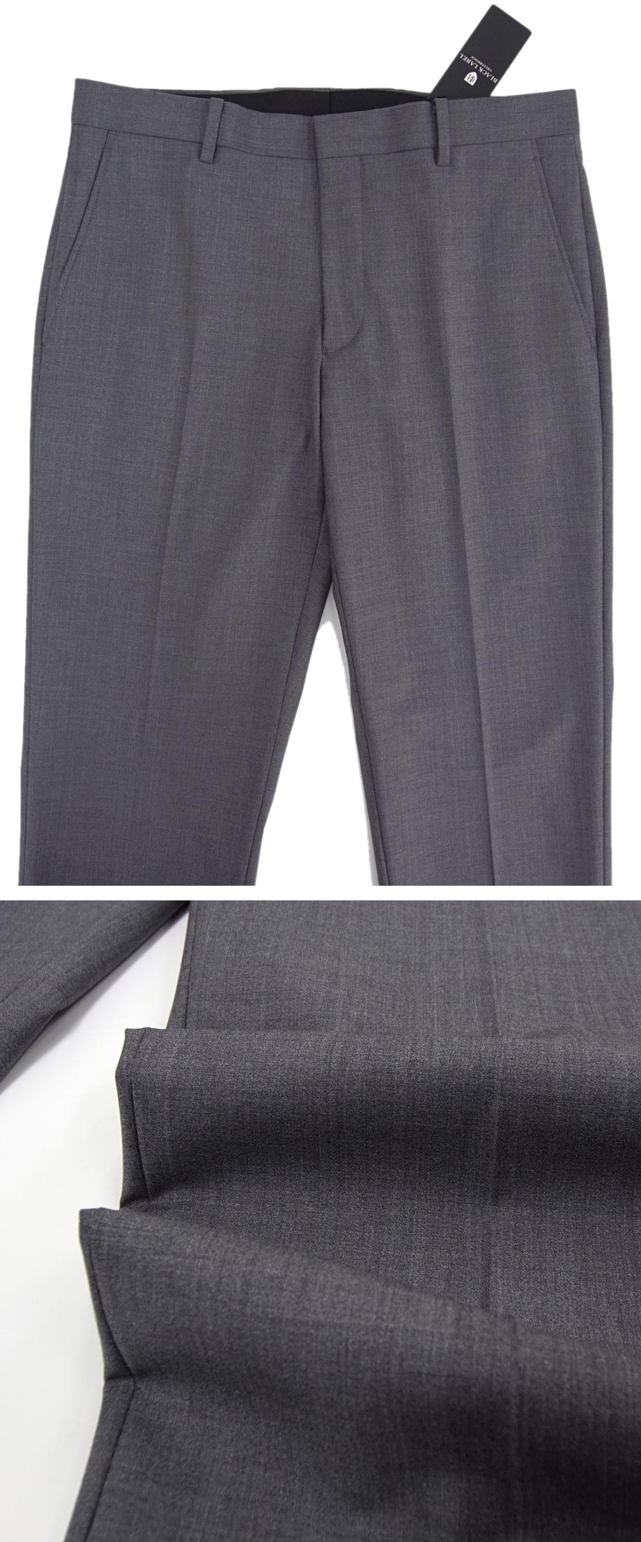 [新品]定価27500円 ブラックレーベル クレストブリッジ【LL/87cm】春夏 ビジネスパンツ スリムシルエット 優れたストレッチ 防シワ加工 灰