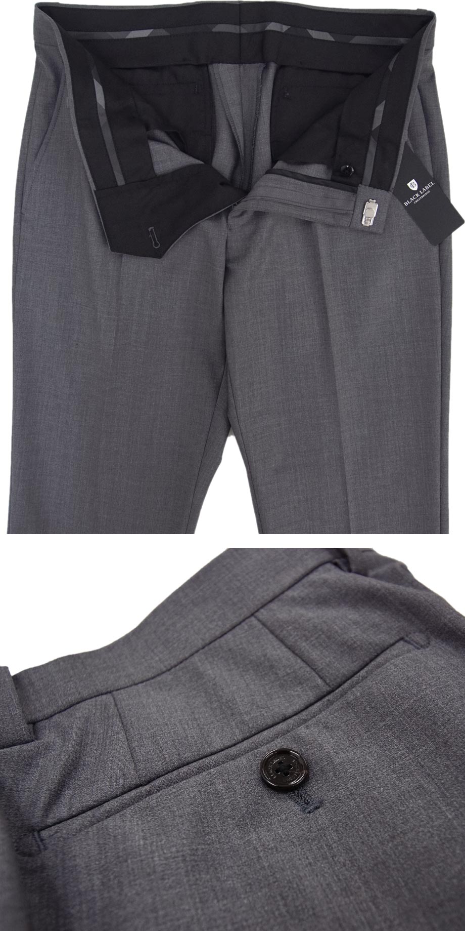 [新品]定価27500円 ブラックレーベル クレストブリッジ【LL/87cm】春夏 ビジネスパンツ スリムシルエット 優れたストレッチ 防シワ加工 灰